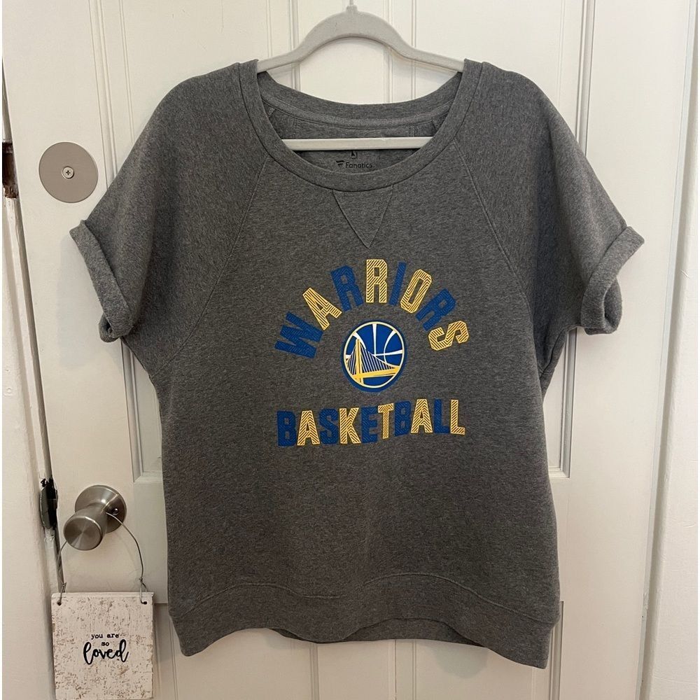 Fanatics Golden State Warriors Short Sleeve Sweatshirt NBA Blue Size XL Soft